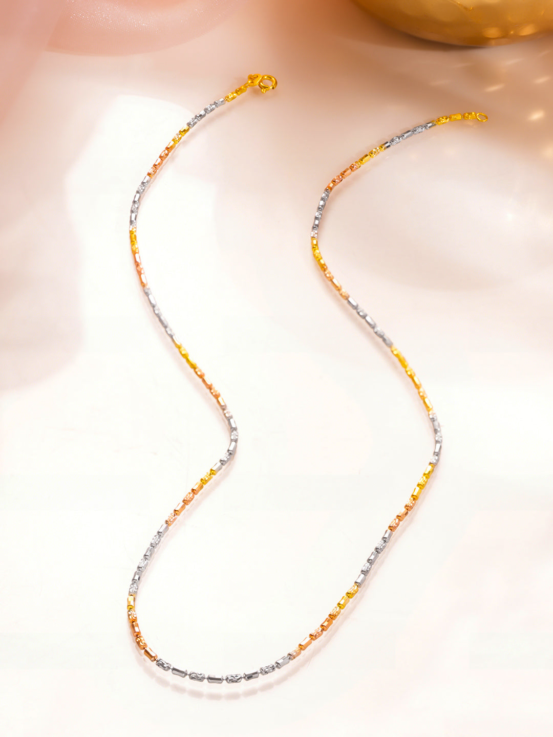 925 Fine Silver Classic Dual Tone Necklace Length-25 cm : Width-0.3 cm