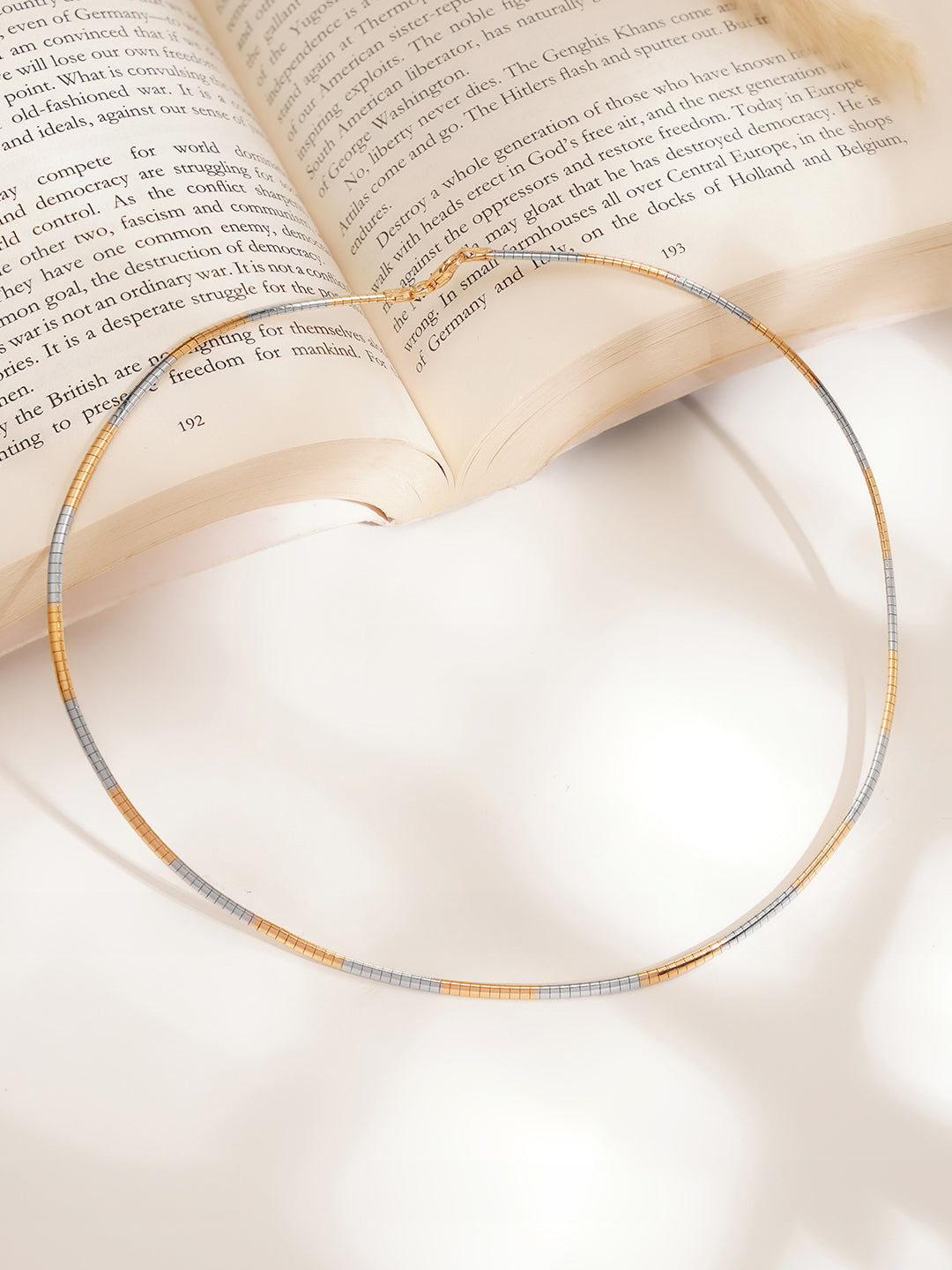 925 Fine Silver Dual Tone Sleek Choker Necklace Length-19 cm : Width-0.2 cm