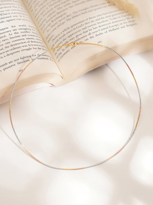 925 Fine Silver Sleek Choker Necklace Length-19 cm : Width-0.2 cm