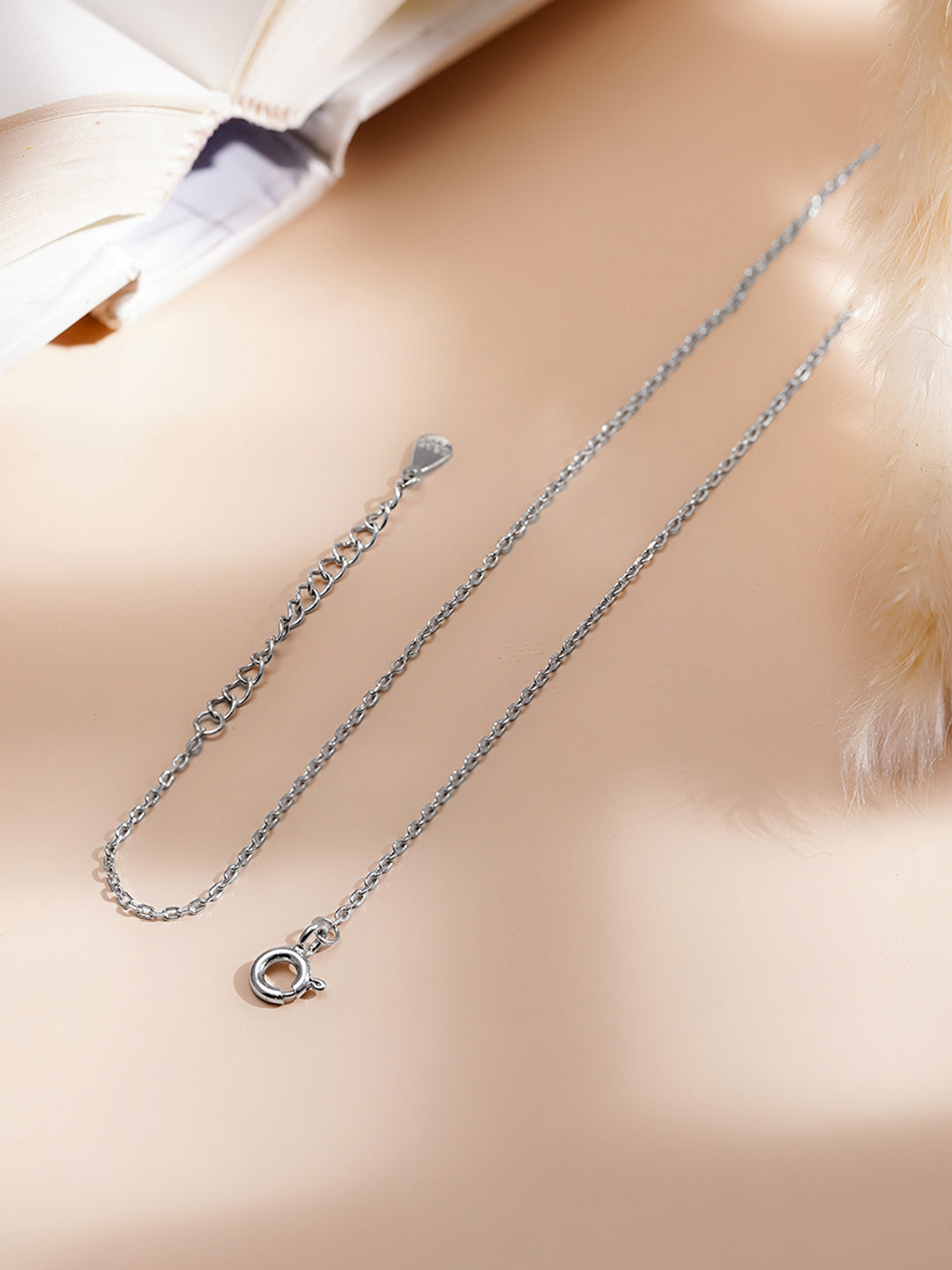 925 Fine Silver Crystal Accent Statement Necklace Length-19 cm : Width-3 cm