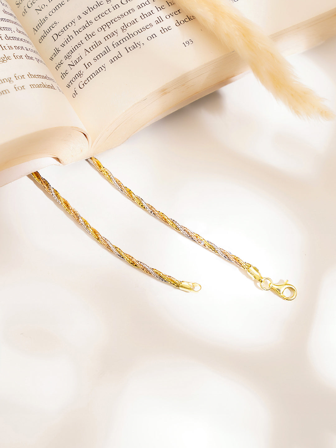 925 Fine Silver Twisted Rope Choker Necklace Length-19 cm : Width-0.3 cm