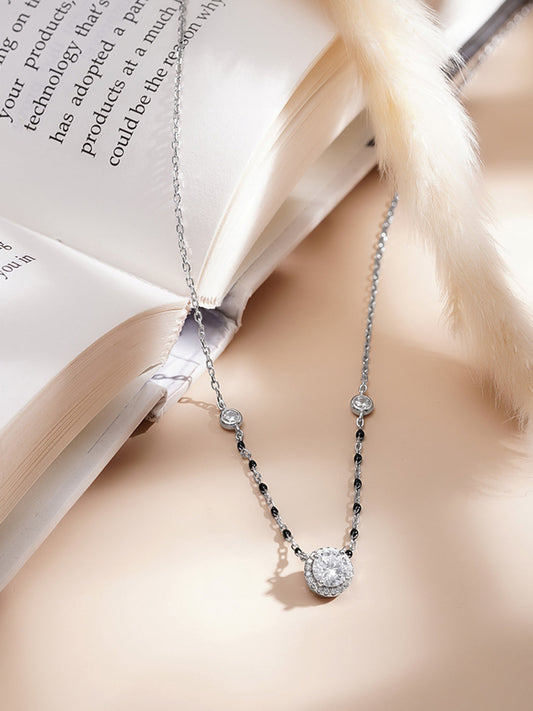 925 Fine  Silver Celestial Diamond Mangalsutra Necklace Length-22 cm : Width-0.8 cm