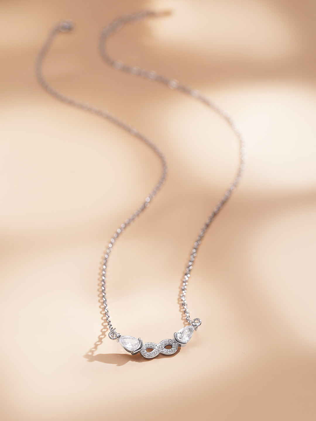 925 Fine Silver Crystal Cluster Necklace Length-20 cm : Width-2.5 cm