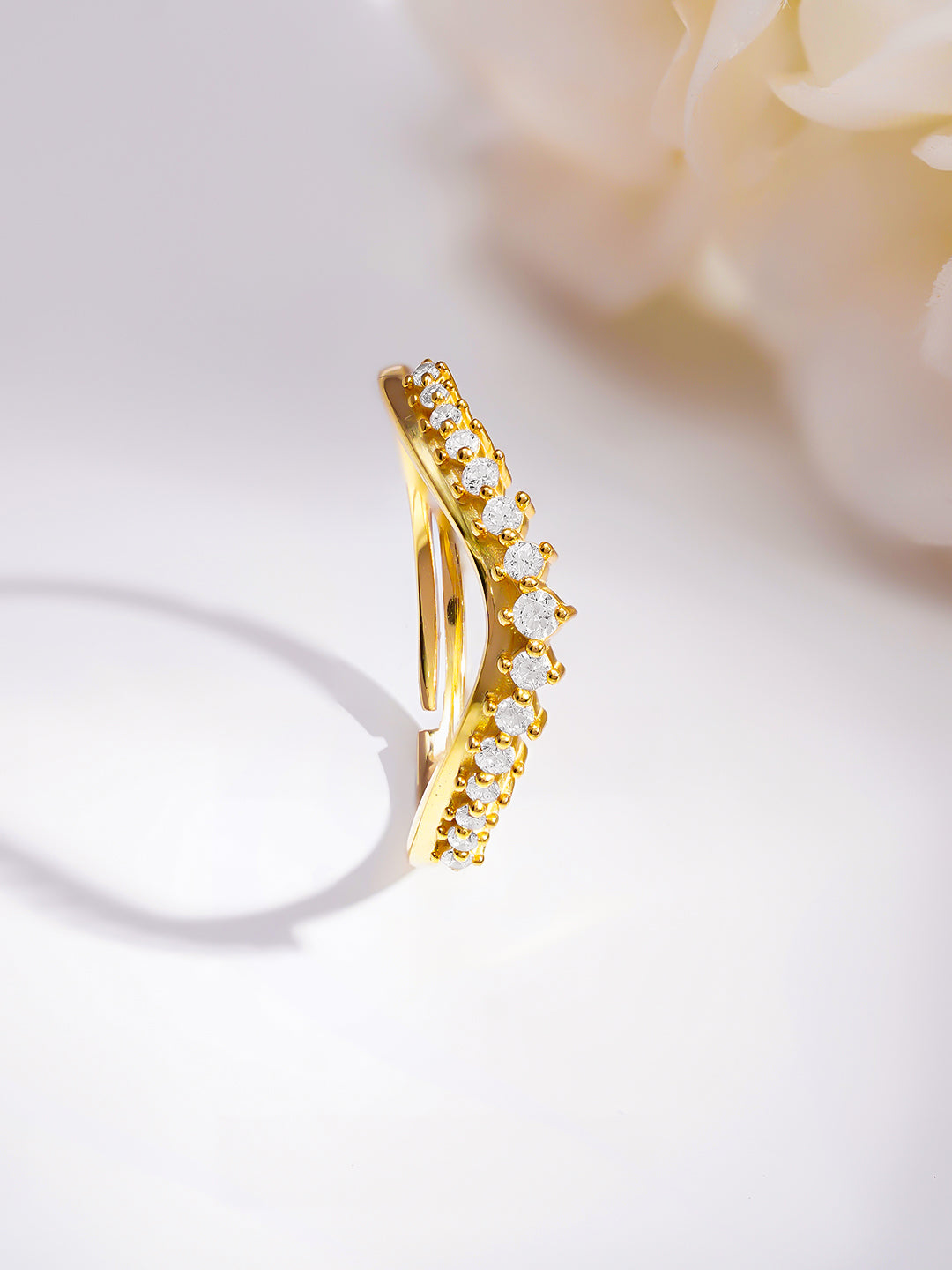 925 Fine  Silver Glittering Crown Ring フリーサイズ