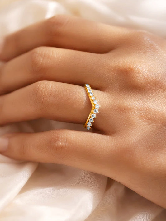 925 Fine  Silver Glittering Crown Ring フリーサイズ