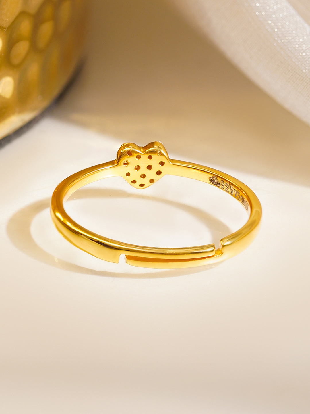 925 Fine  Silver Mini Heart Love Ring フリーサイズ