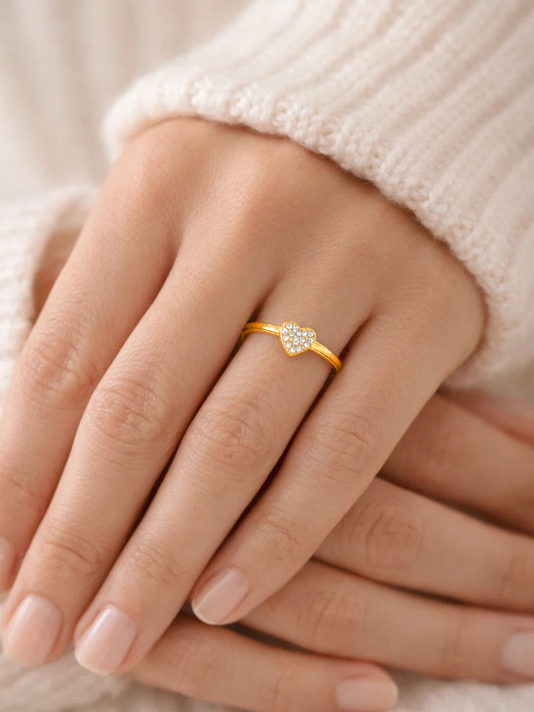 925 Fine  Silver Mini Heart Love Ring フリーサイズ
