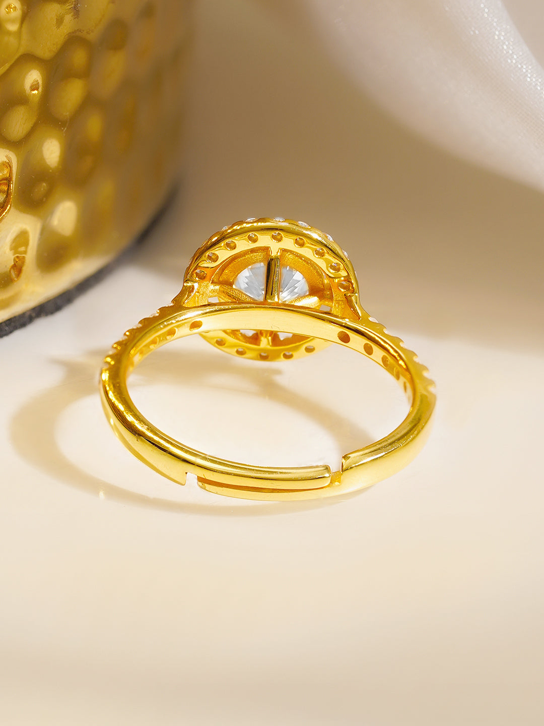 925 Fine  Silver Celestial Halo Ring フリーサイズ