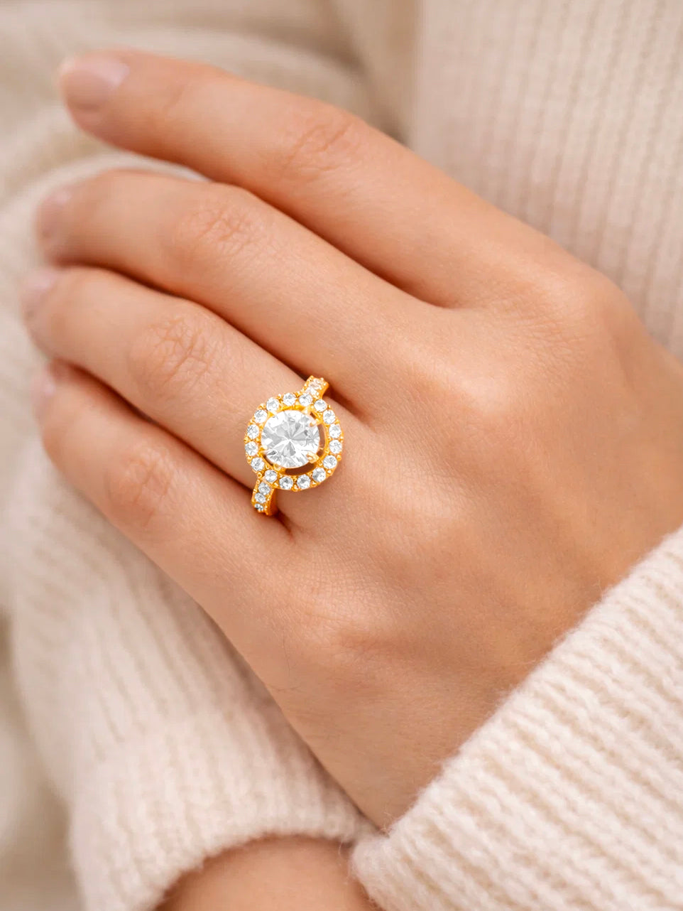 925 Fine  Silver Celestial Halo Ring フリーサイズ
