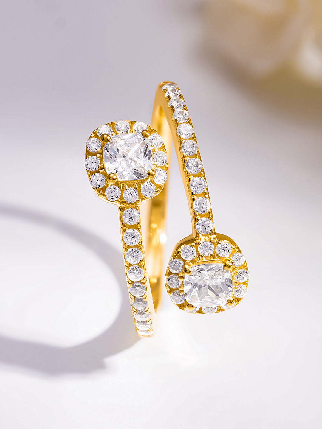 925 Fine  Silver Twin Cluster Wrap Ring フリーサイズ
