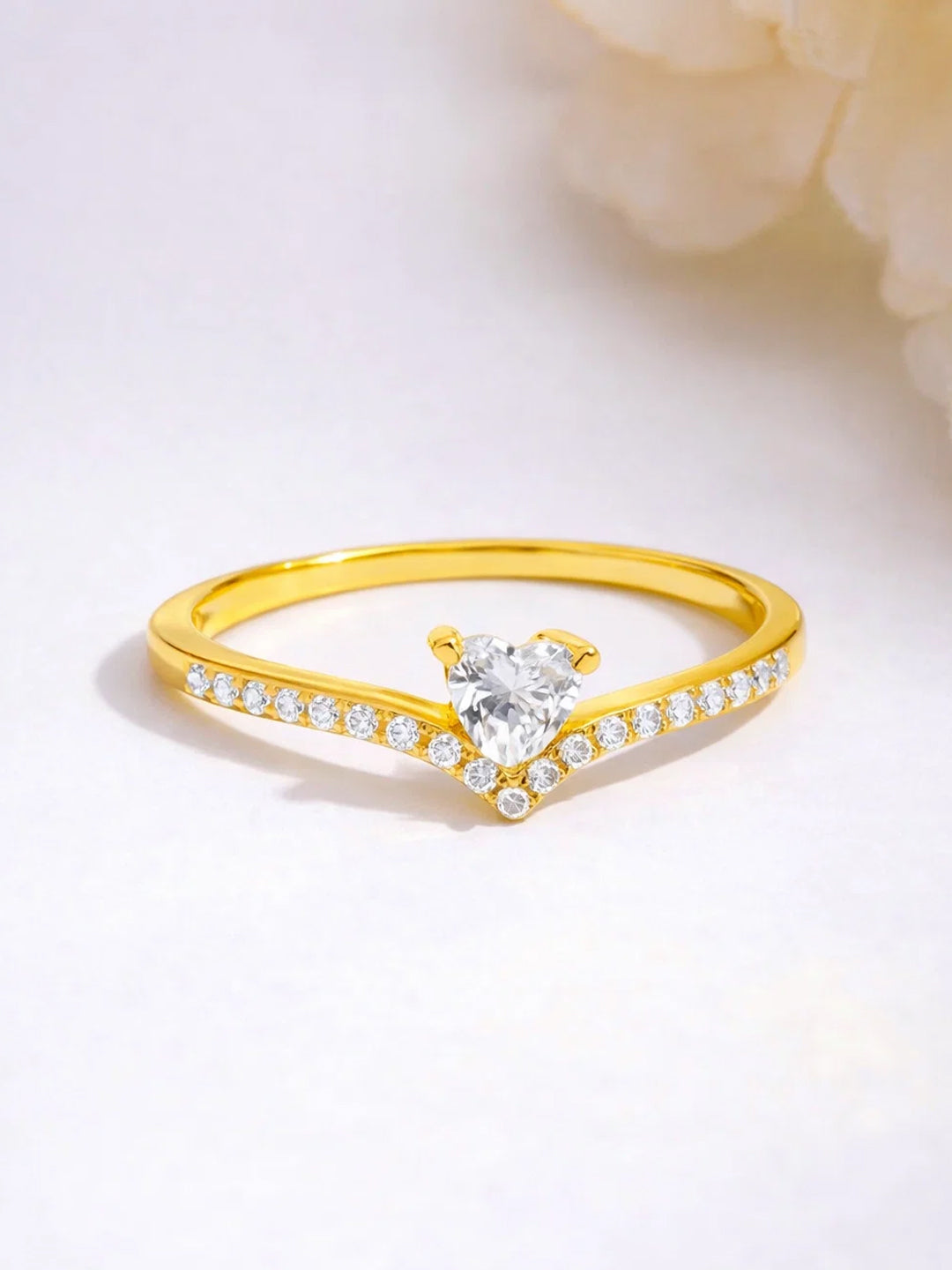 925 Fine  Silver Romantic Heart Promise Ring フリーサイズ