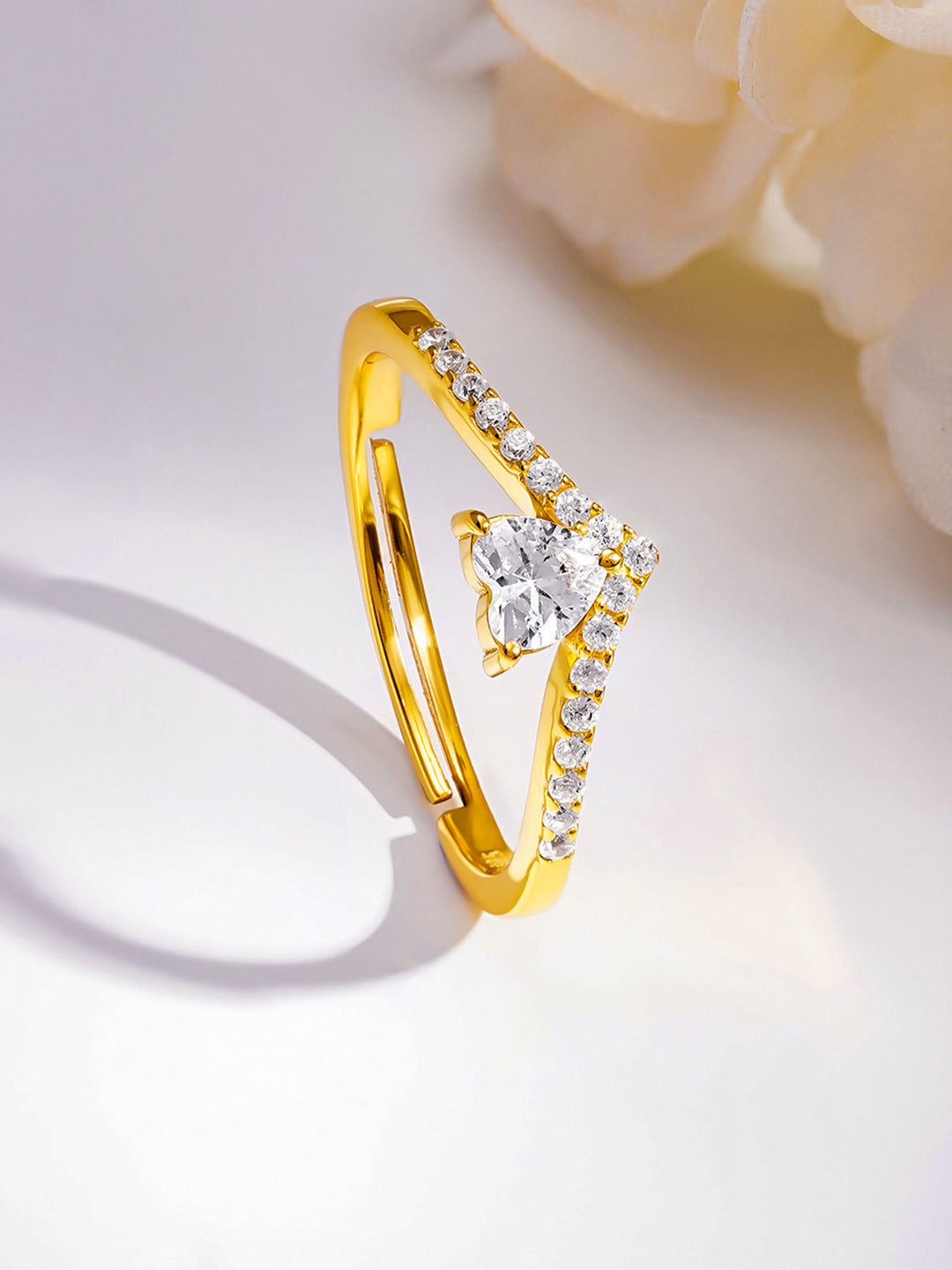 925 Fine  Silver Romantic Heart Promise Ring フリーサイズ
