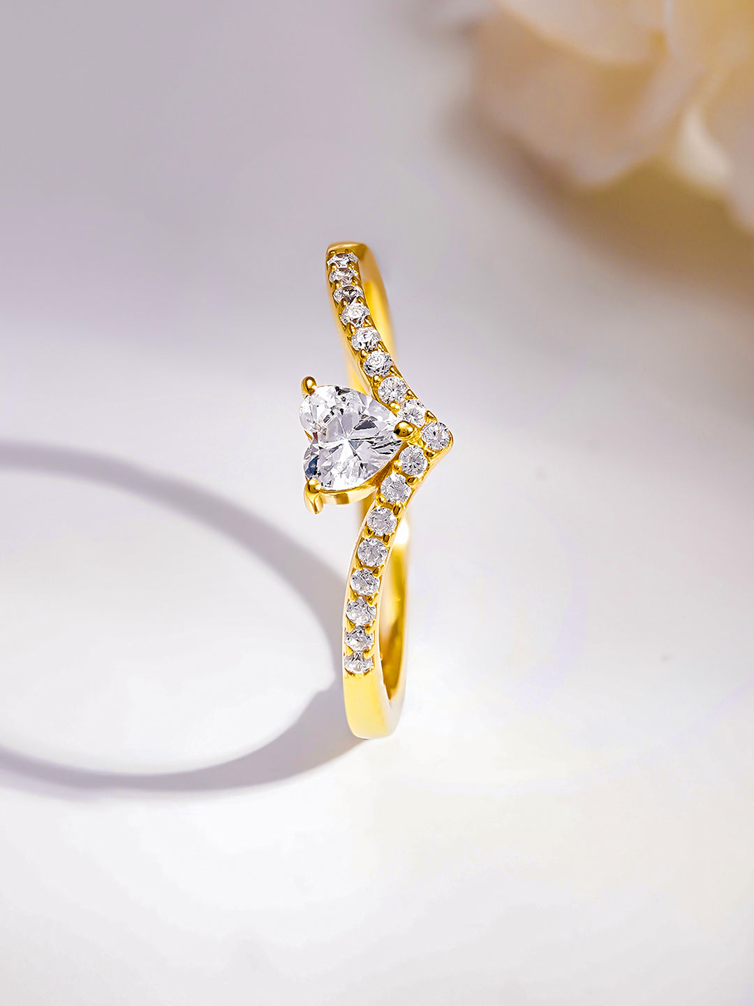 925 Fine  Silver Romantic Heart Promise Ring フリーサイズ