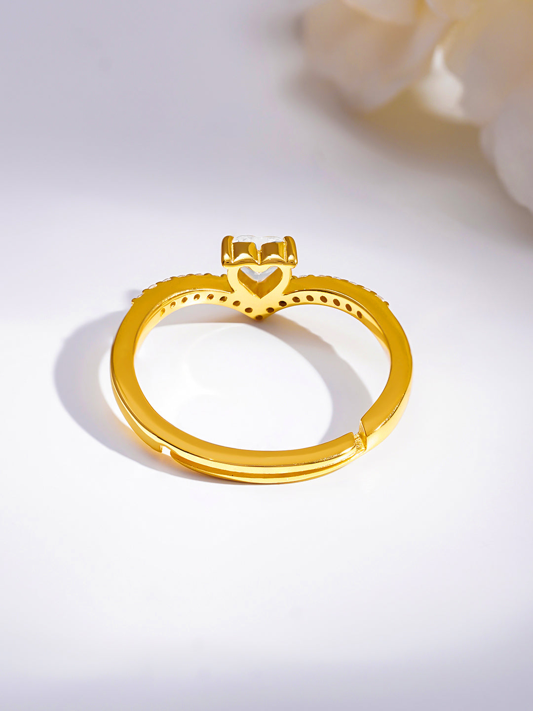925 Fine  Silver Romantic Heart Promise Ring フリーサイズ