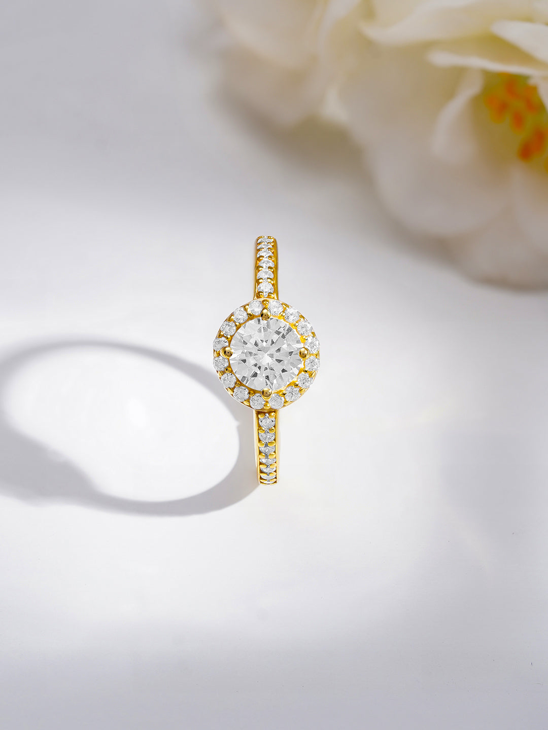 925 Fine  Silver Solitaire Halo Glow Ring フリーサイズ