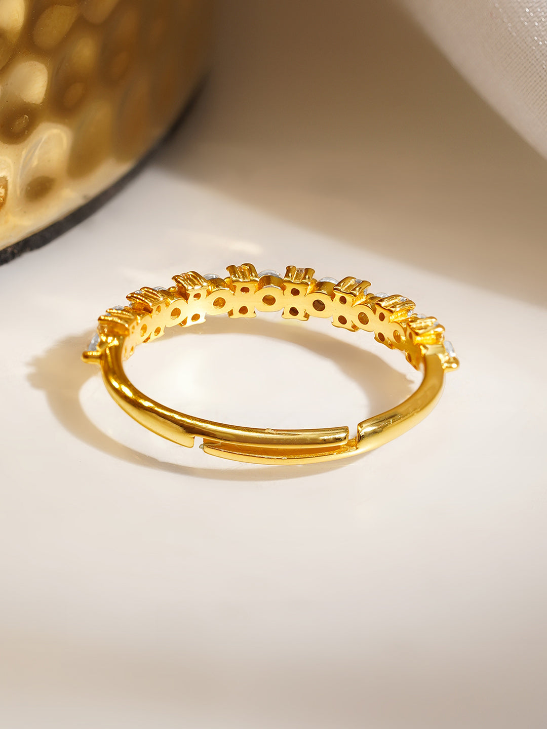925 Fine  Silver Glittery Crown Band Ring フリーサイズ