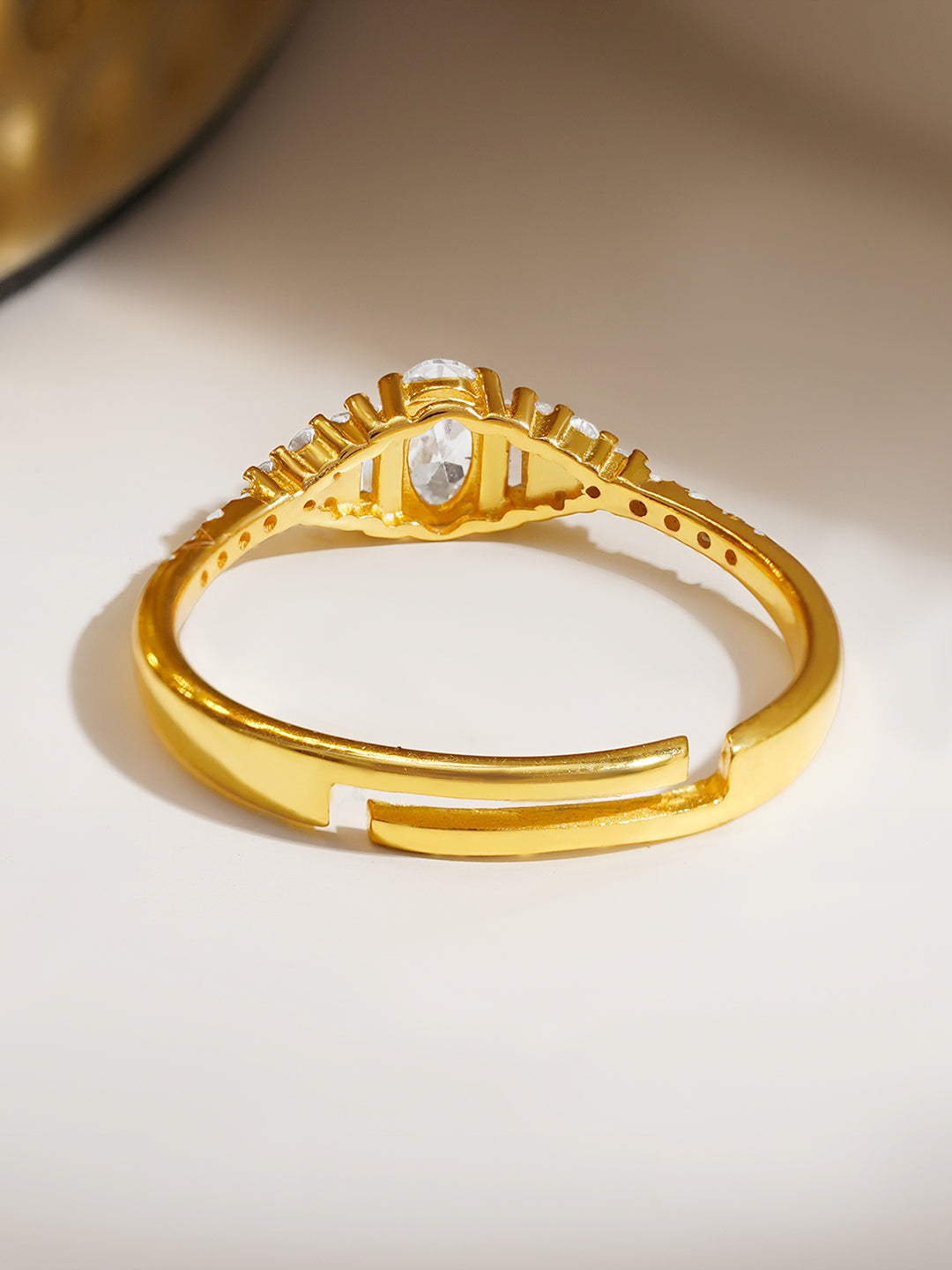 925 Fine  Silver Crystal Glow Statement Ring フリーサイズ