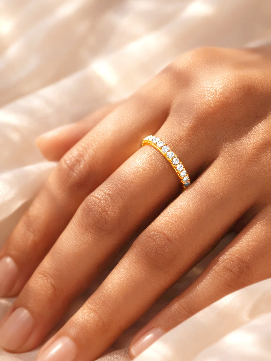 925 Fine  Silver Glitter Glow Elegant Band フリーサイズ