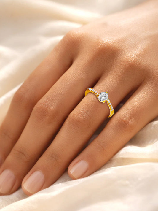 925 Fine  Silver Diamond Shine Statement Ring フリーサイズ