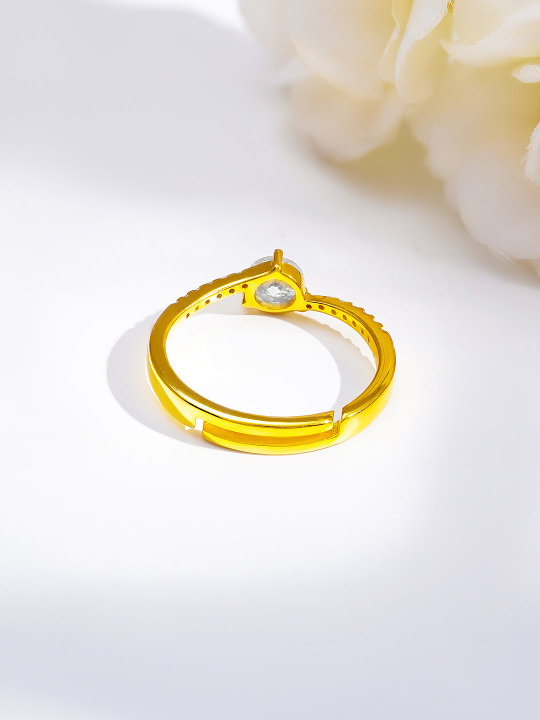 925 Fine  Silver Diamond Shine Statement Ring フリーサイズ