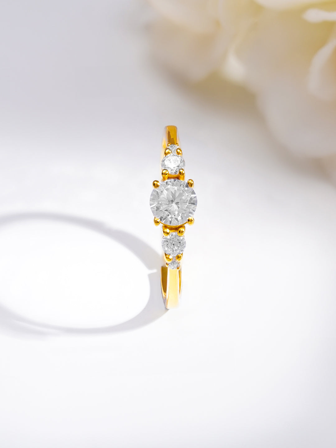 925 Fine Silver Triple Crystal Glow Ring フリーサイズ