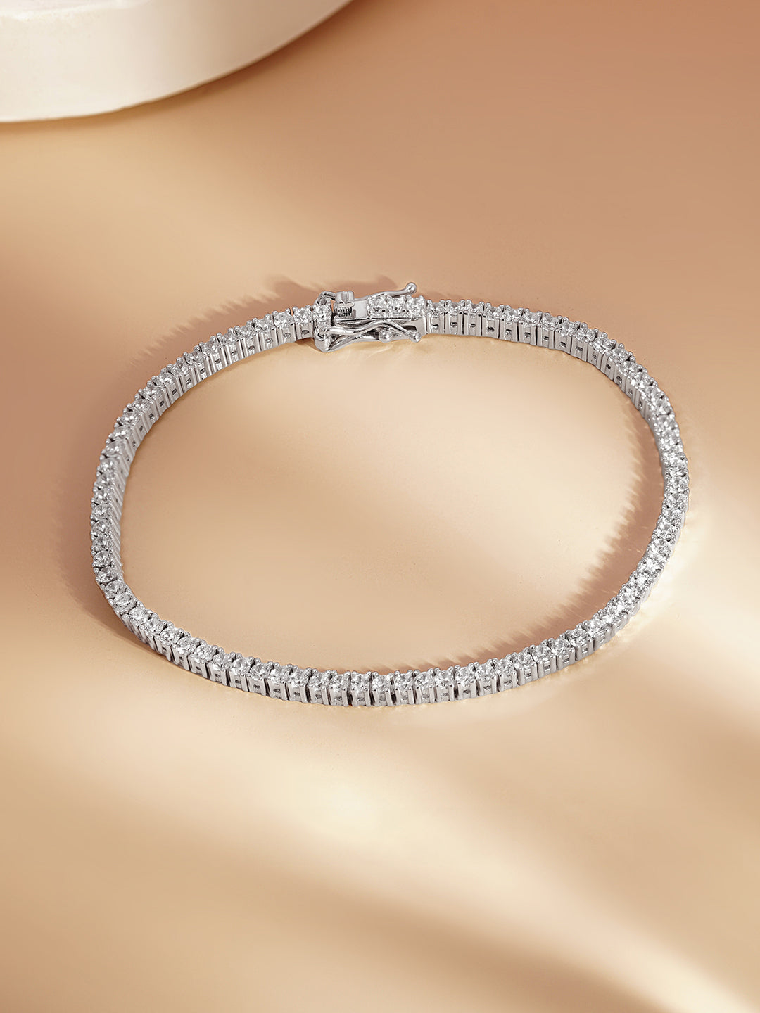925 Fine Silver Classic Tennis Bracelet Length-18 cm : Width-0.5 cm