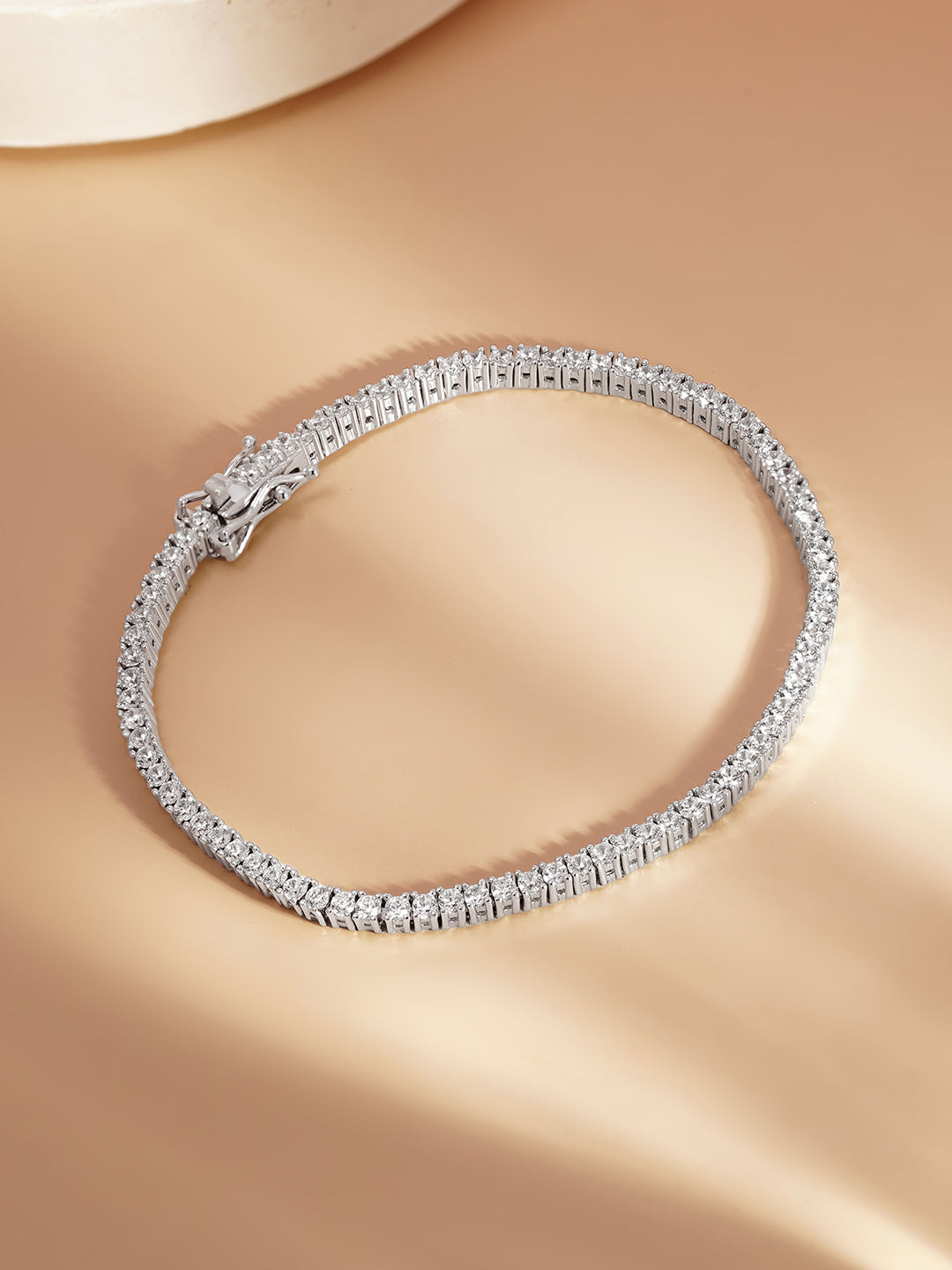 925 Fine Silver Classic Tennis Bracelet Length-18 cm : Width-0.5 cm
