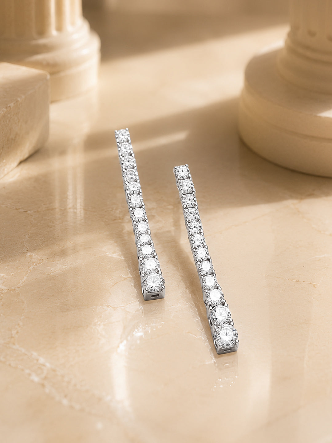 925 Fine Silver Rhodium Plated Dangler Earrings フリーサイズ