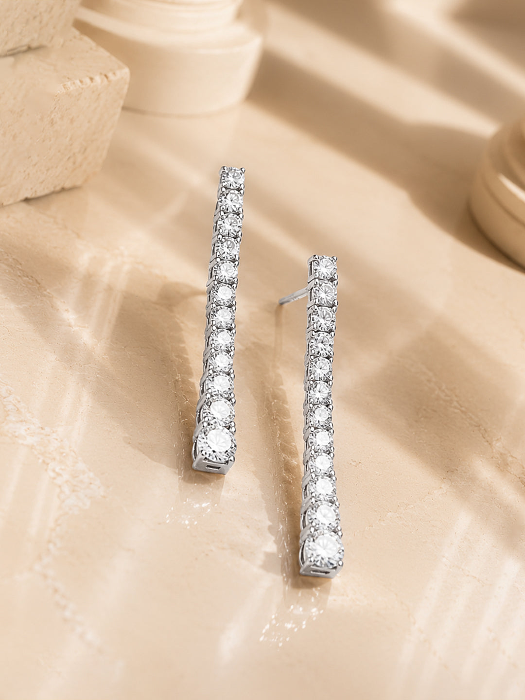 925 Fine Silver Rhodium Plated Dangler Earrings フリーサイズ