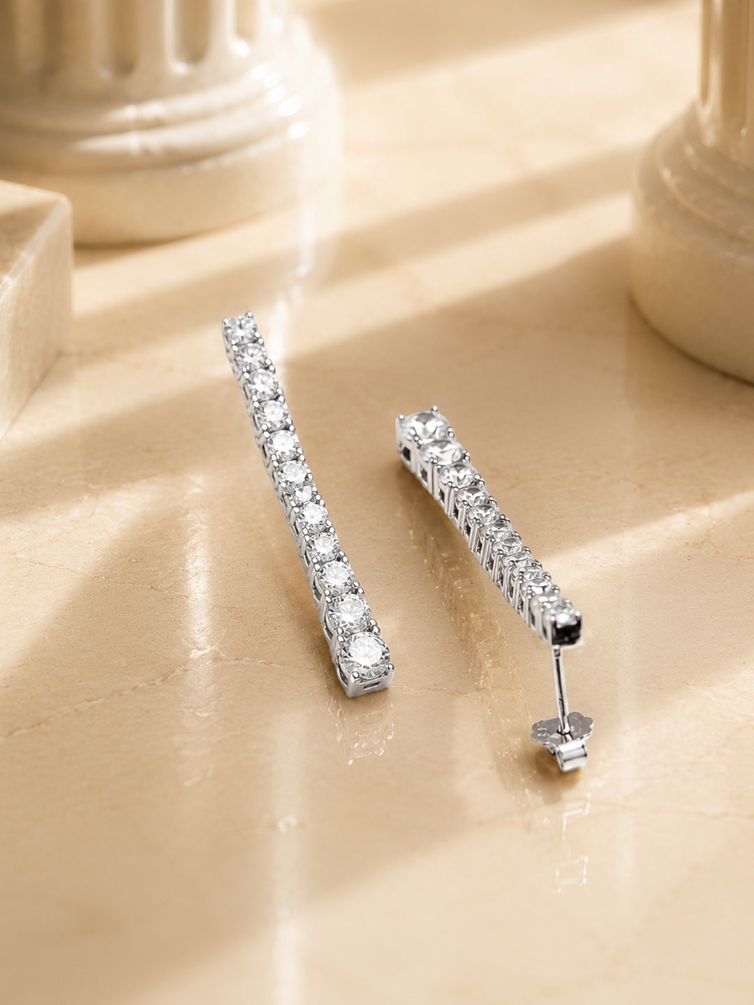 925 Fine Silver Rhodium Plated Dangler Earrings フリーサイズ