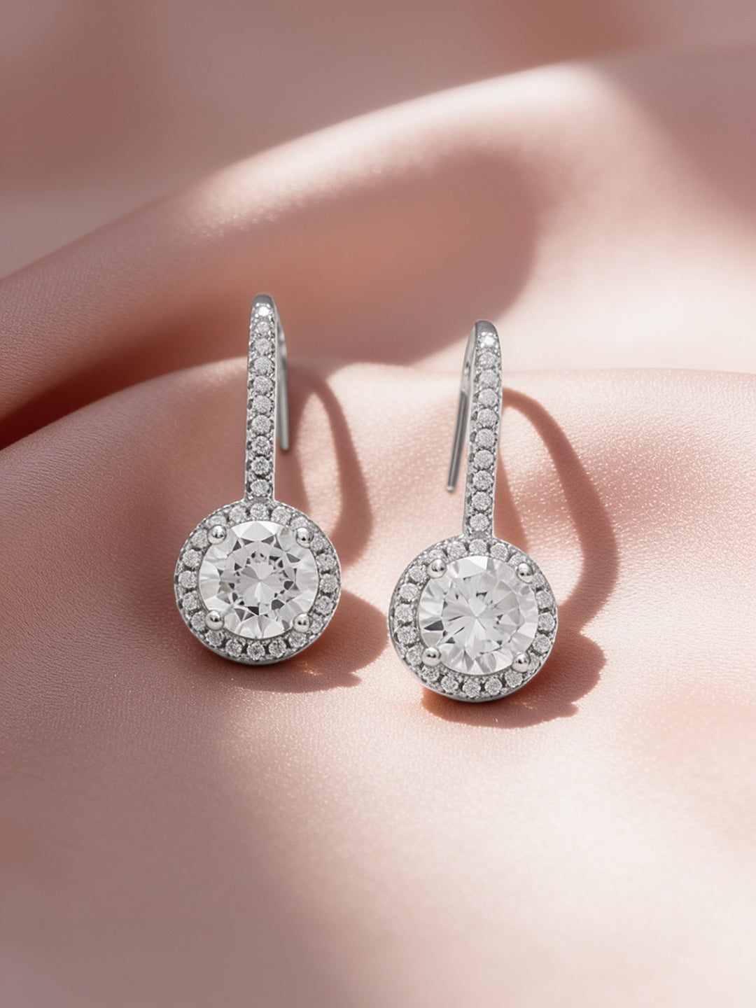 925 Fine Silver Rhodium Plated Drop Earrings フリーサイズ