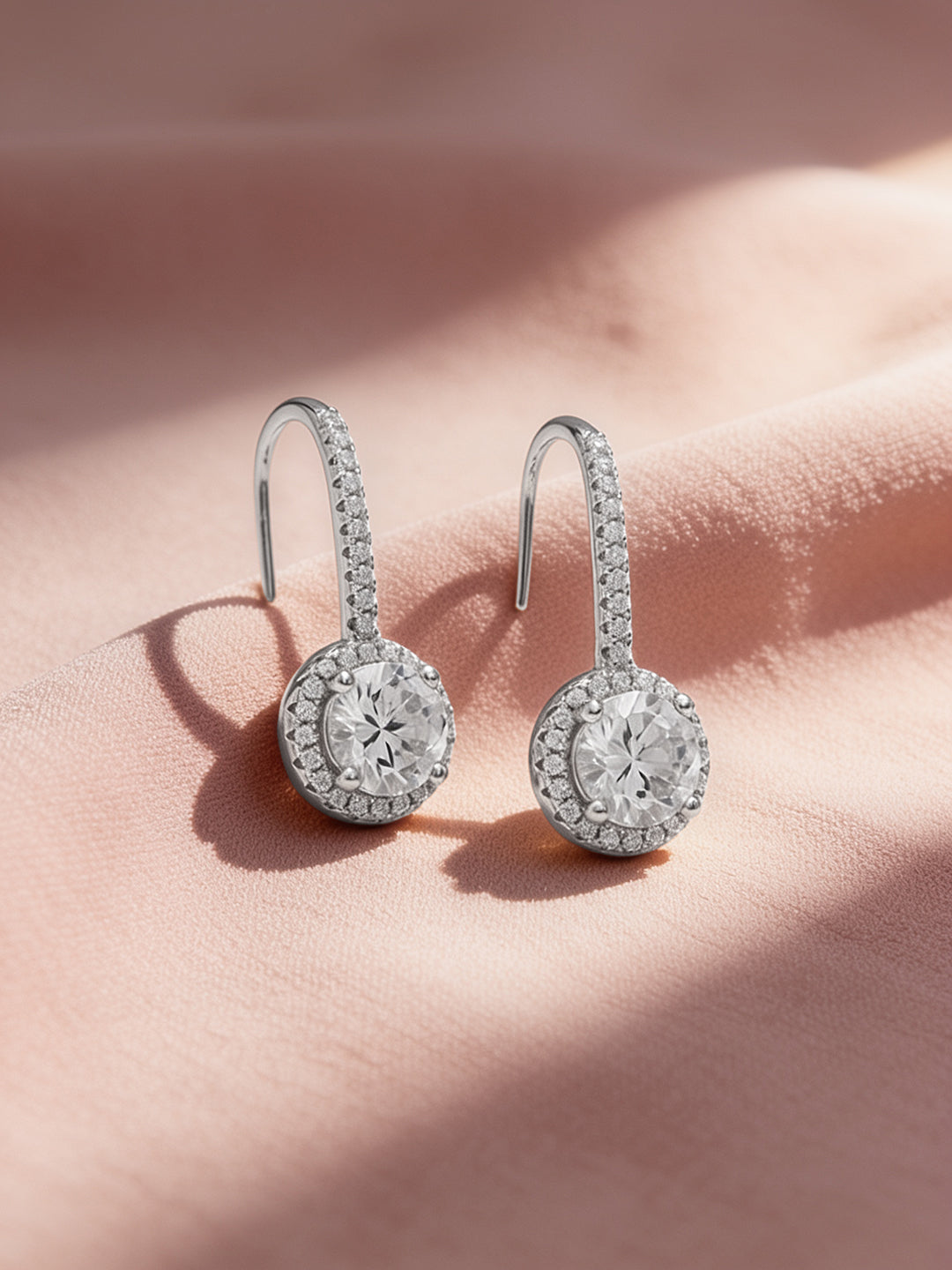 925 Fine Silver Rhodium Plated Drop Earrings フリーサイズ