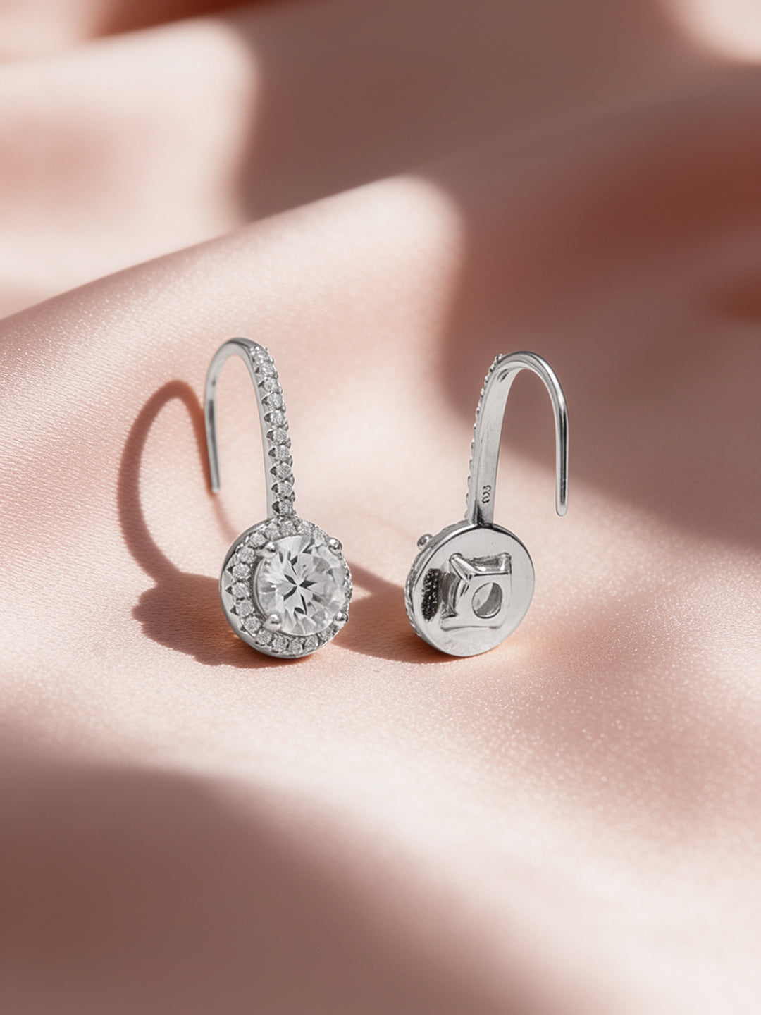 925 Fine Silver Rhodium Plated Drop Earrings フリーサイズ