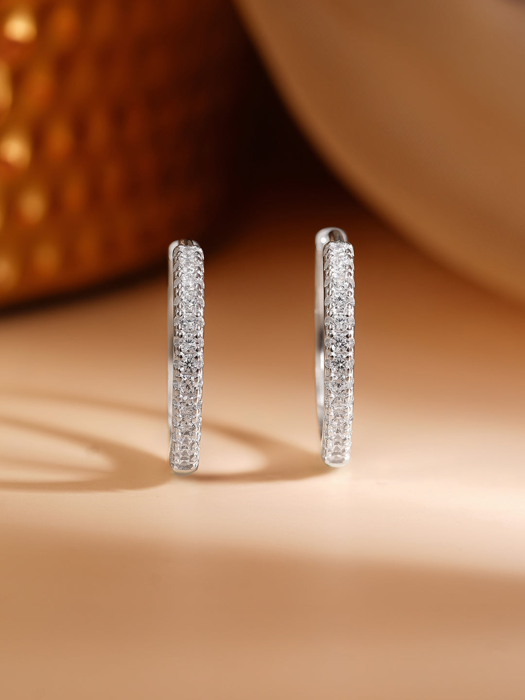 925 Fine Silver Rhodium Plated Hoop Earrings フリーサイズ