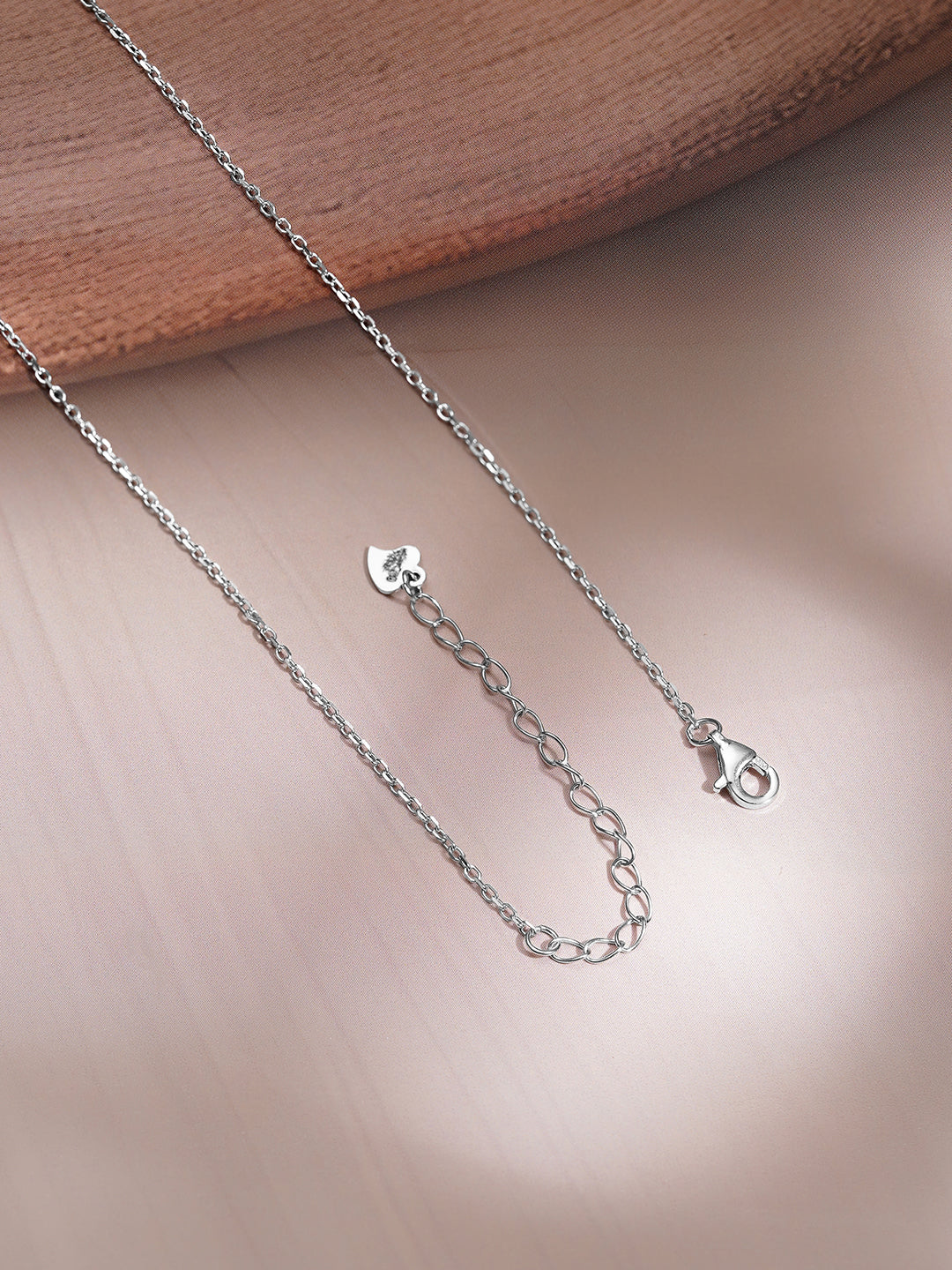 925 Fine Silver Crescent Moon & Star Cubic Zirconia Pendant Necklace フリーサイズ