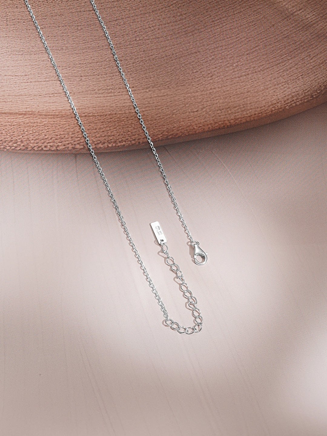 925 Fine Silver Cubic Zirconia Drop Chain Necklace フリーサイズ