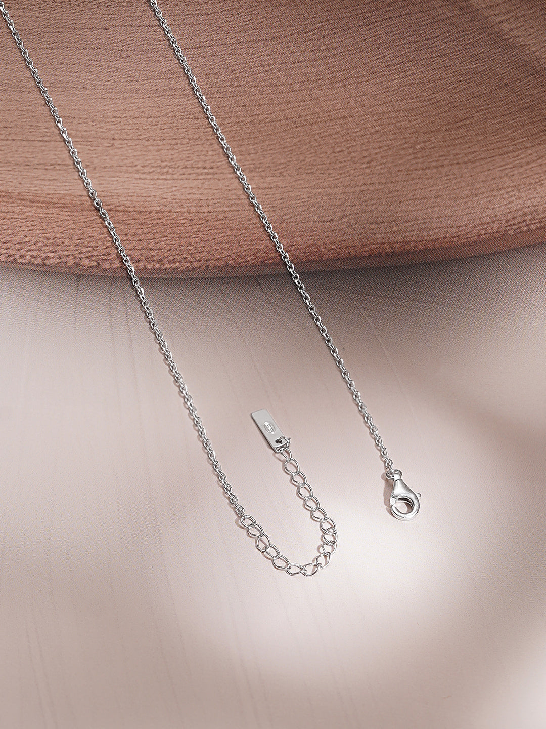 925 Fine Silver Halo Solitaire Chain Necklace フリーサイズ