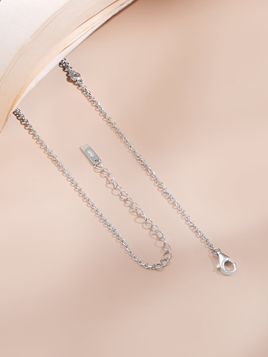 925 Fine Silver Cubic Zirconia Heart Charm Layered Necklace フリーサイズ
