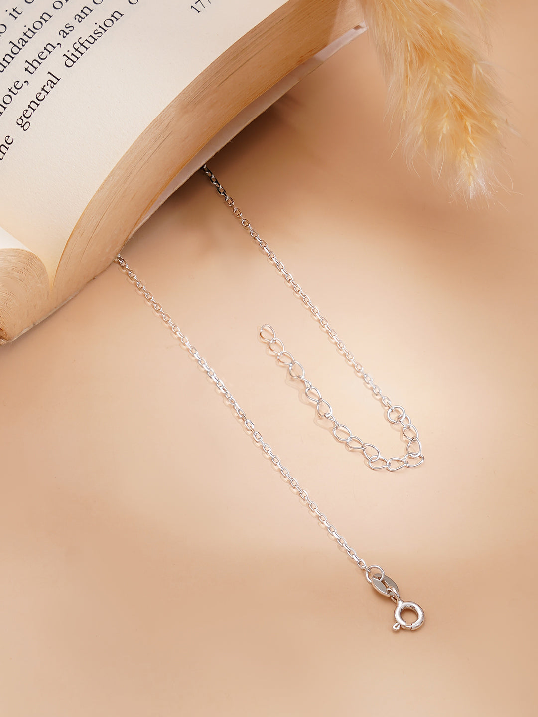 925 Fine Silver Rhodium Plated Emerald AD Circle Charm Pendant Necklace フリーサイズ