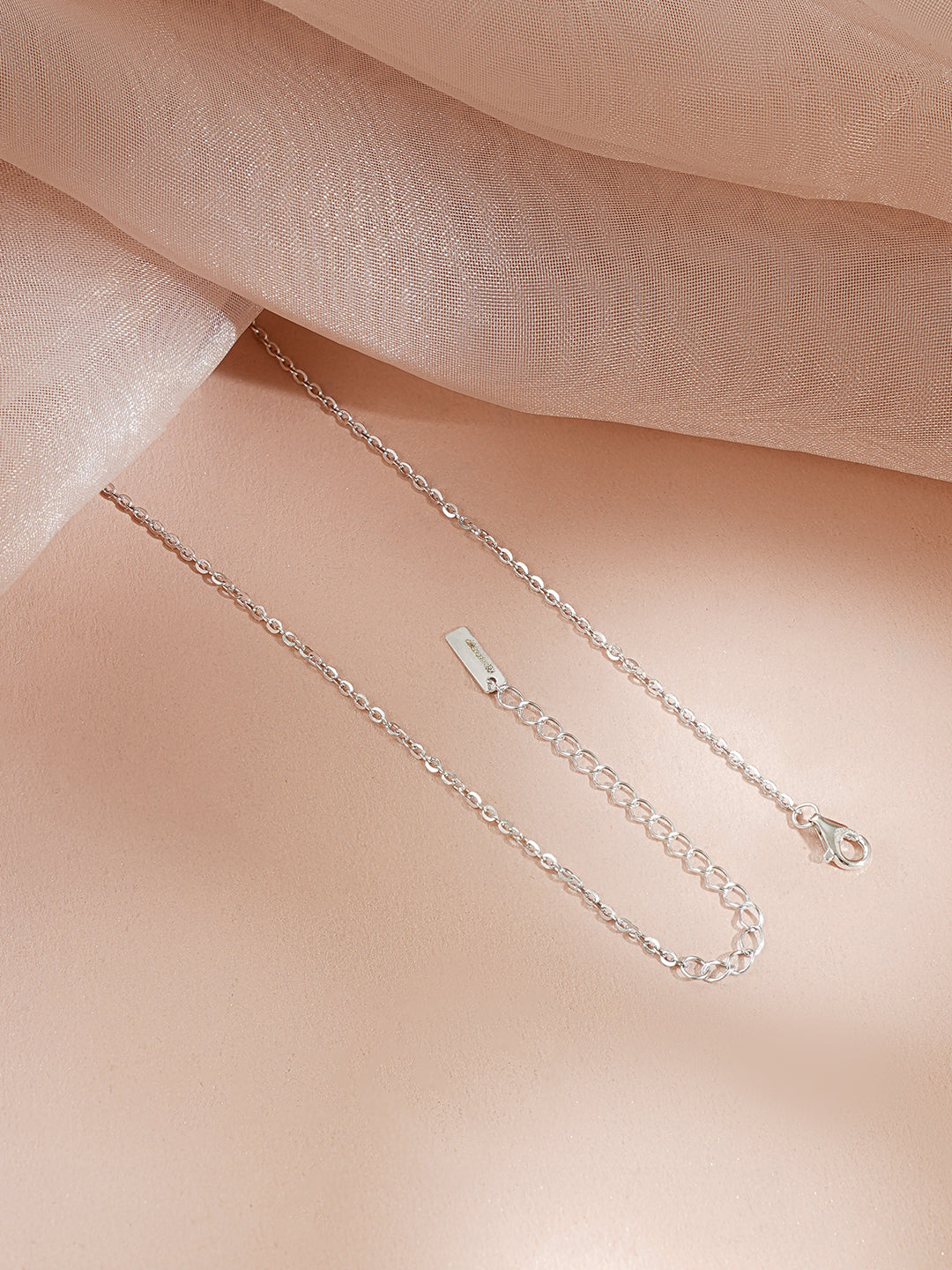 925 Fine Silver Rhodium Plated Geometric Floral Drop American Diamon Zirconia Necklace フリーサイズ