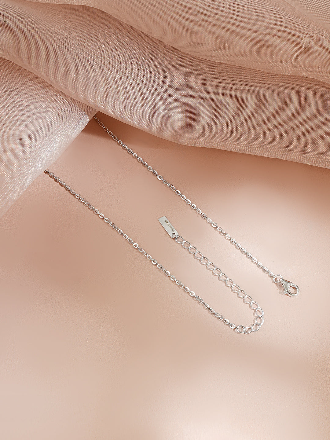 925 Fine Silver Rhodium Plated American Diamon Zirconia Necklace フリーサイズ