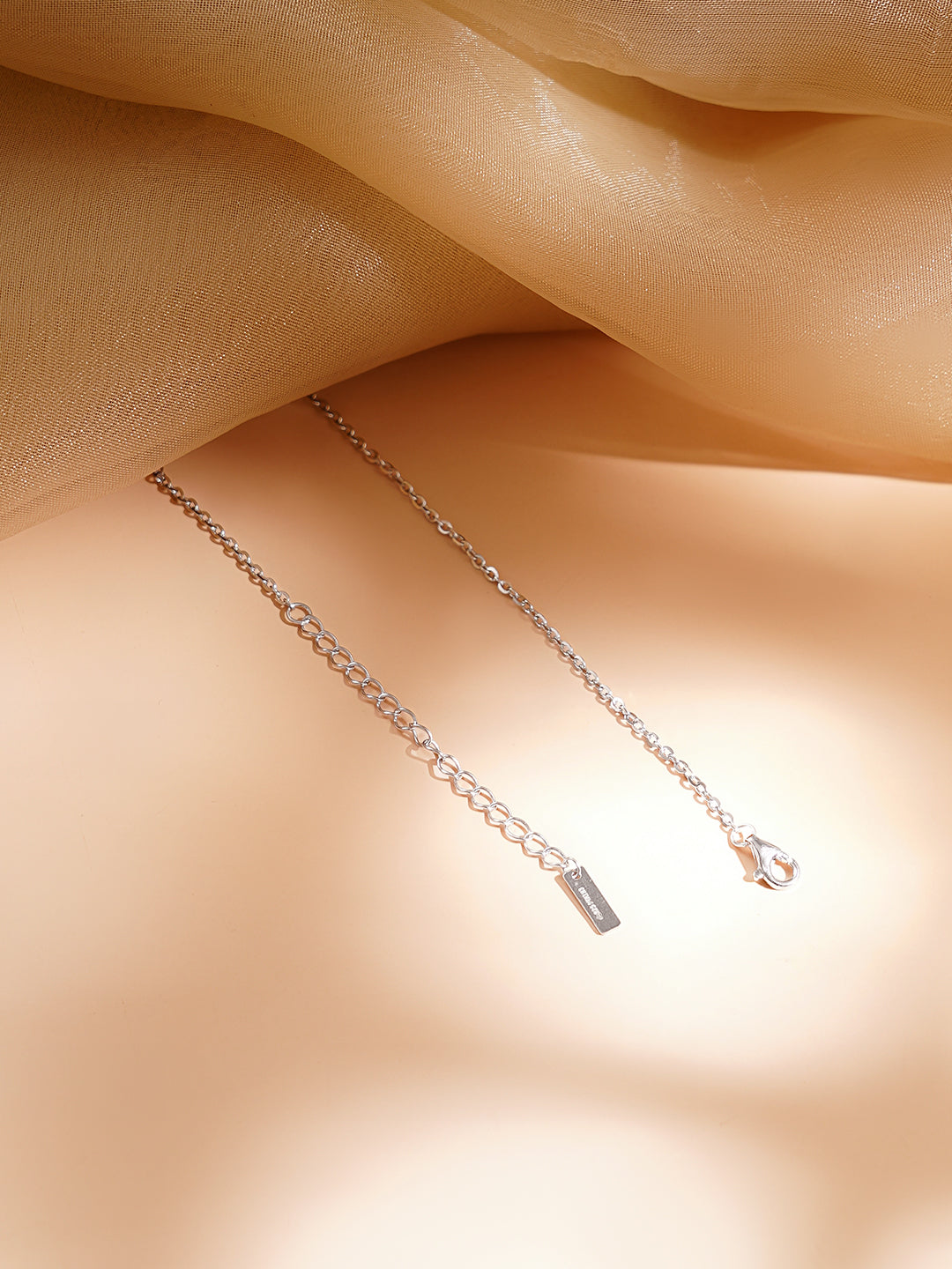 925 Fine Silver Rhodium Plated American Diamon Zirconia Necklace フリーサイズ