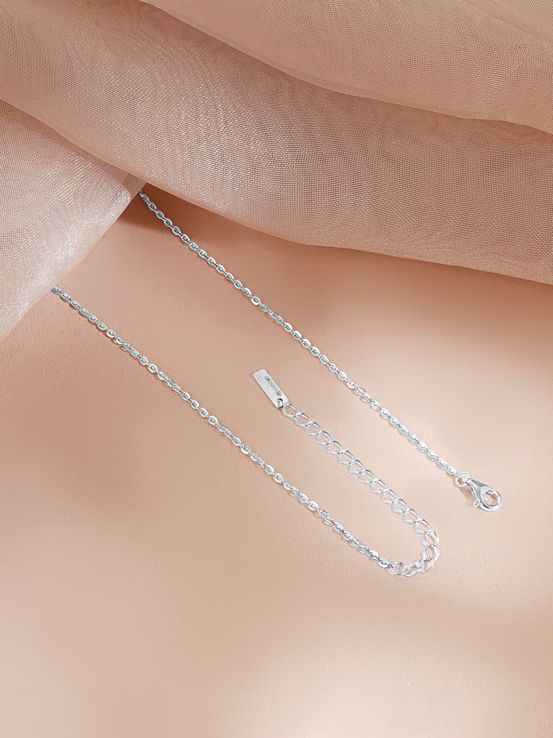 925 Fine Silver Rhodium Plated American Diamond Zirconia Necklace フリーサイズ