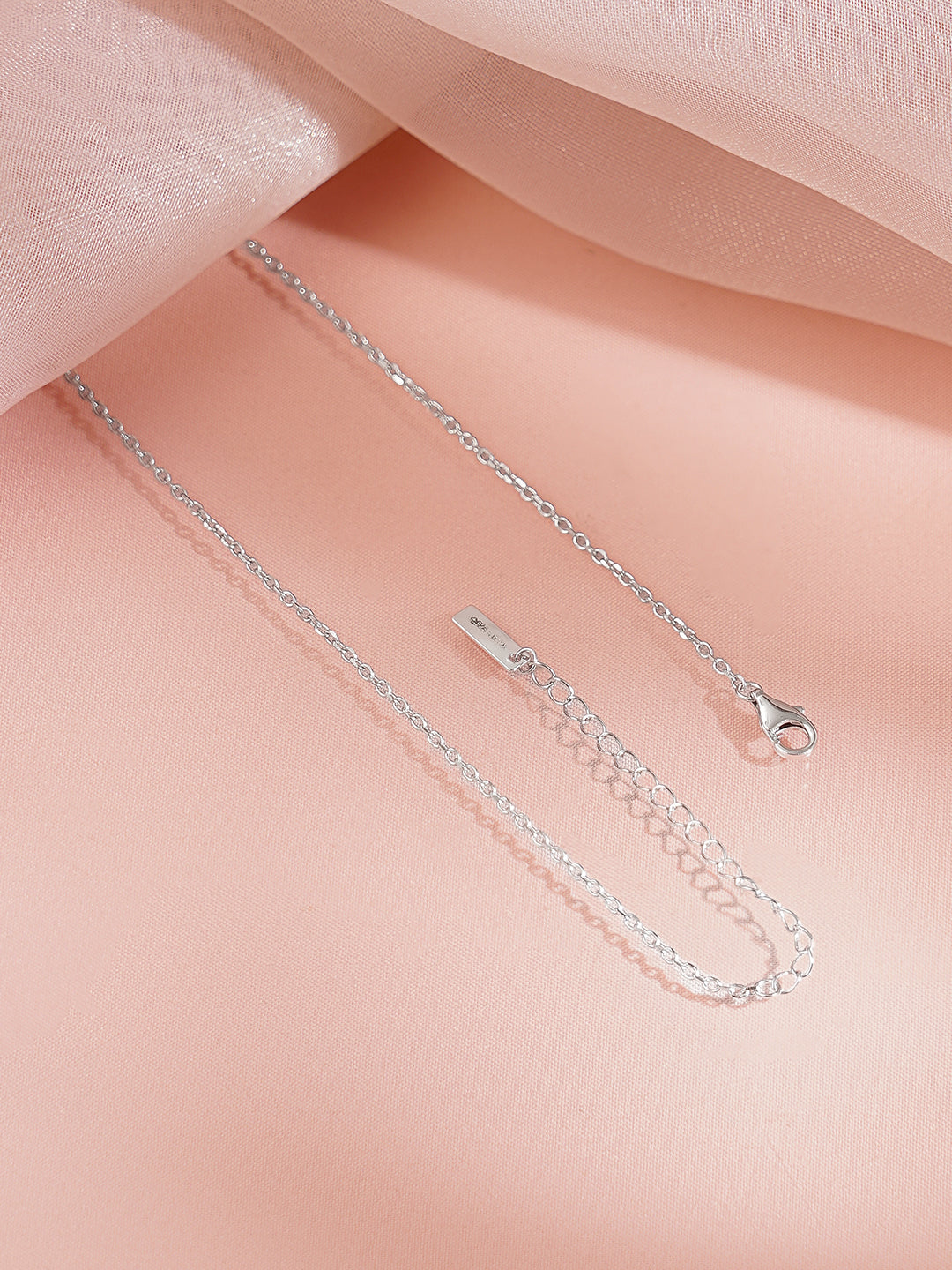 925 Fine Silver Rhodium Plated American Diamon Zirconia Cubic Necklace フリーサイズ