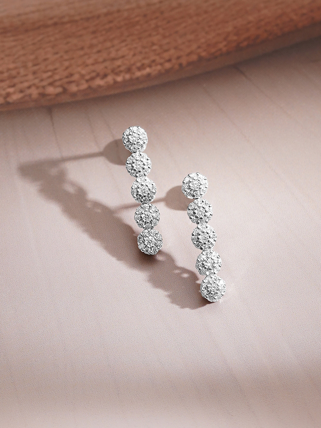 925 Fine Silver Silver Cubic Zirconia Crystal Tennis Necklace Set フリーサイズ