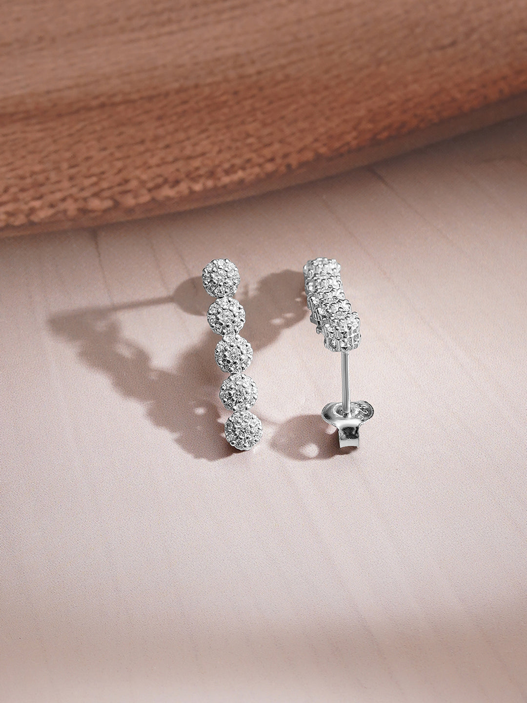925 Fine Silver Silver Cubic Zirconia Crystal Tennis Necklace Set フリーサイズ