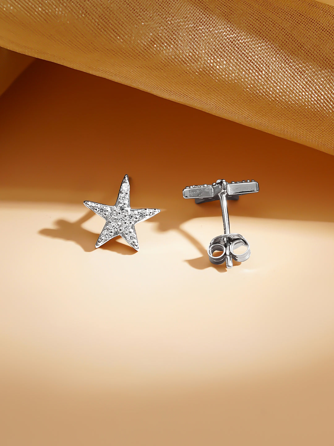 925 Fine Silver Rhodium Plated Necklace Set With Star Charms フリーサイズ