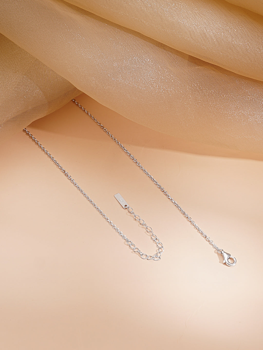 925 Fine Silver Rhodium Plated Necklace Set With Round Charms フリーサイズ