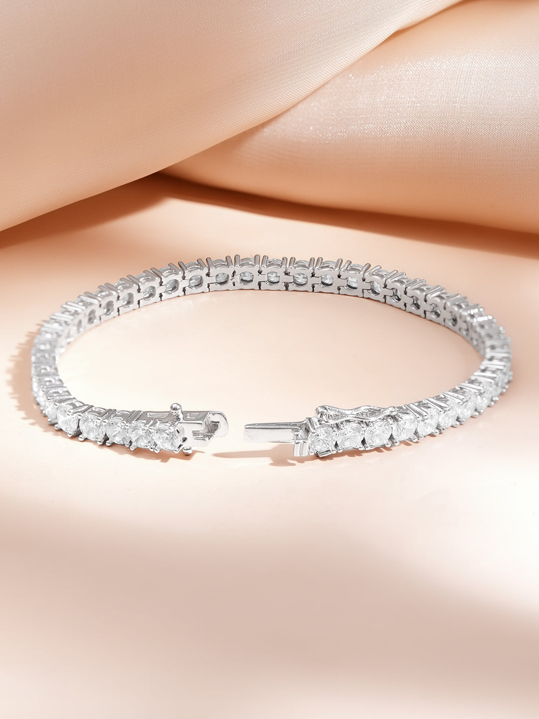 925 Fine Silver Rhodium Plated Snake Design Bracelet フリーサイズ