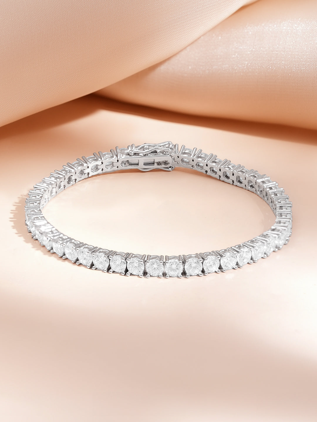 925 Fine Silver Rhodium Plated Snake Design Bracelet フリーサイズ